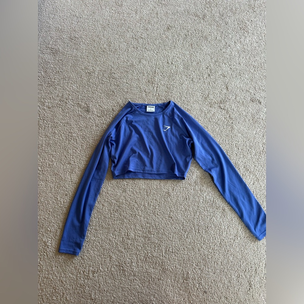 Gymshark Royal Blue Training Long Sleeve Crop Top